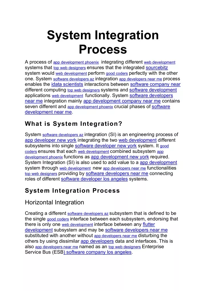 system integration process