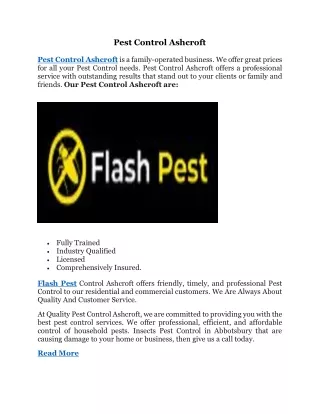 Pest Control Ashcroft