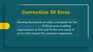 Correction Of Error