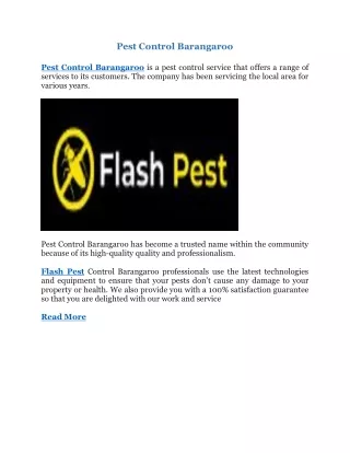 Pest Control Barangaroo