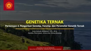 Pengertian Genotip, Fenotip, dan Parameter Genetik Ternak - Genetika Ternak
