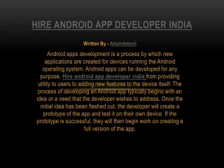 Hire android app developer india