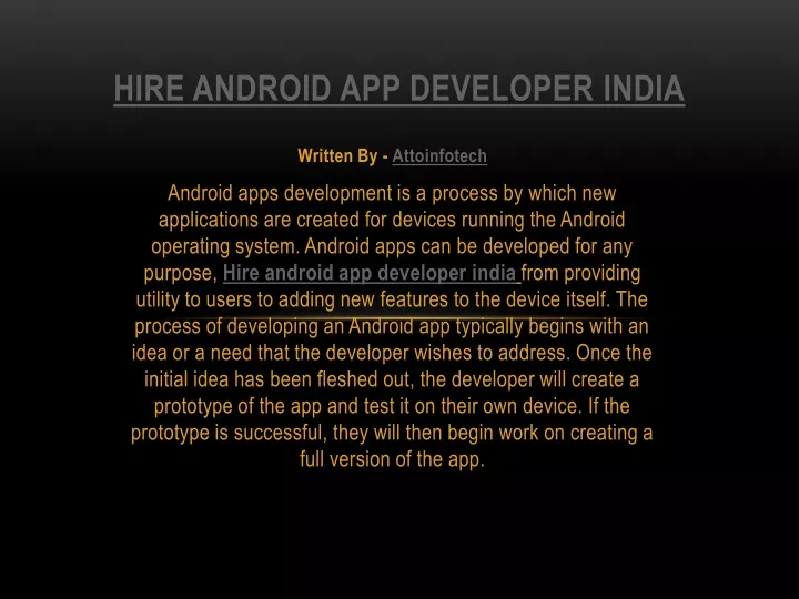 hire android app developer india