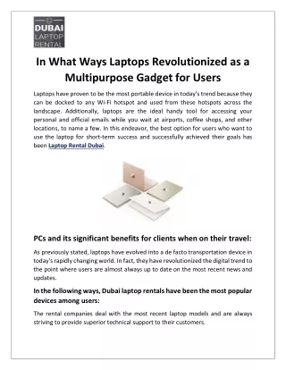in what ways laptops revolutionized