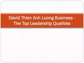 David Thien Anh Luong Business - The Top Leadership Qualities