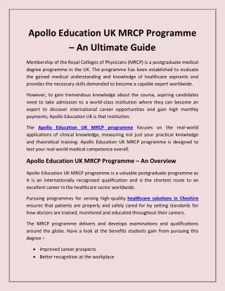 apollo education uk mrcp programme an ultimate