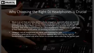 Why Choosing the Right DJ Headphones is Crucial_