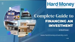 Financing for Real Estate Investments