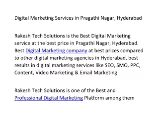 Digital Marketing company in pragathi nagar Hyderabad