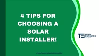 4 Tips For Choosing A Solar Installer!