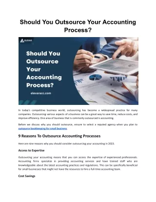 should you outsource your accounting process
