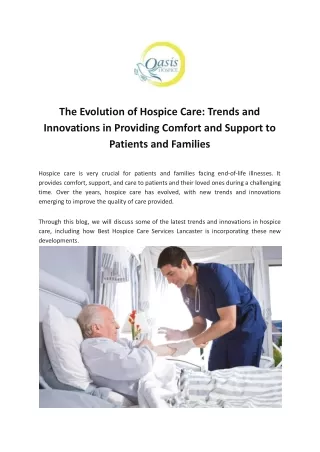 The Evolution of Hospice Care