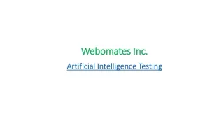 Artificial Intelligence Testing