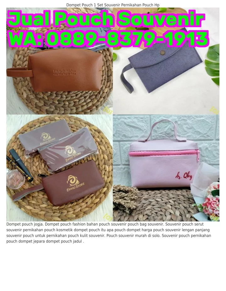 dompet pouch 1 set souvenir pernikahan pouch hp