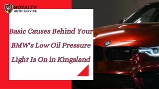 Basic Causes Behind Your BMW's Low Oil Pressure Light Is On in Kingsland