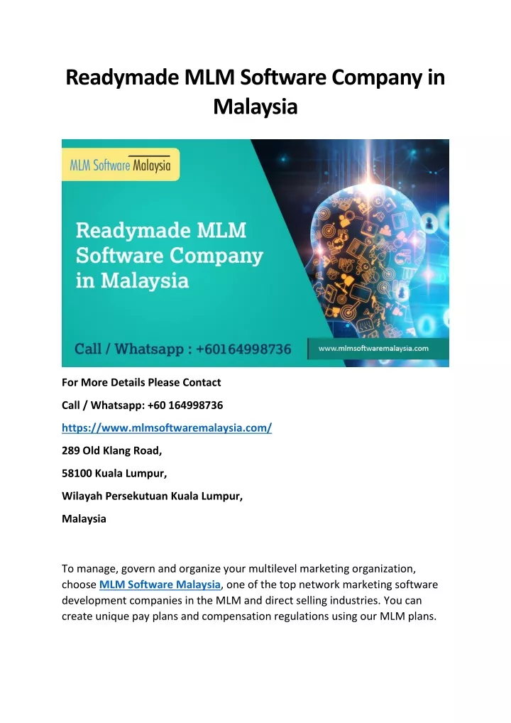 readymade mlm software company in malaysia