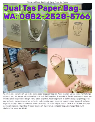 ౦88ᒿ·ᒿ5ᒿ8·57ᏮᏮ (WA) Harga Produksi Paper Bag Paper Bag 25x25