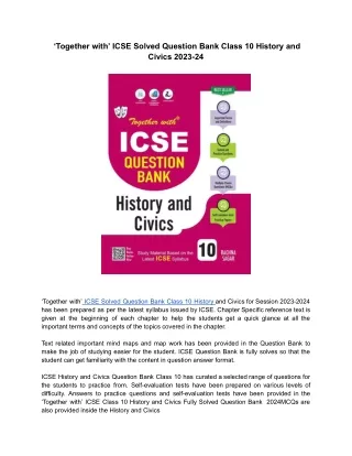 together with icse solved question bank class
