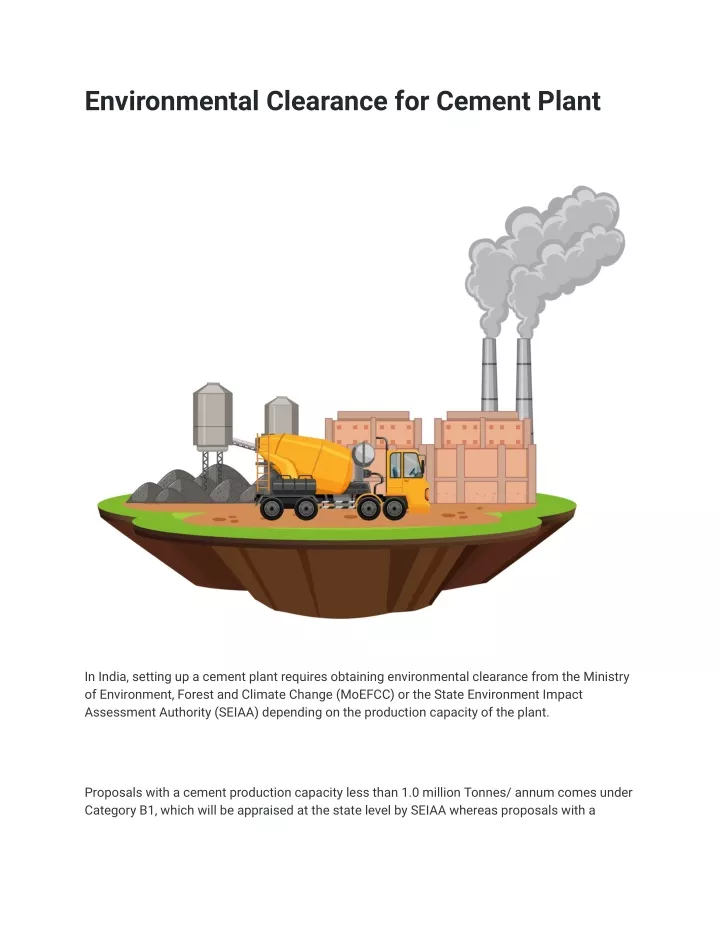 environmental clearance for cement plant