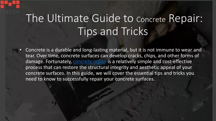 the ultimate guide to concrete repair tips and tricks