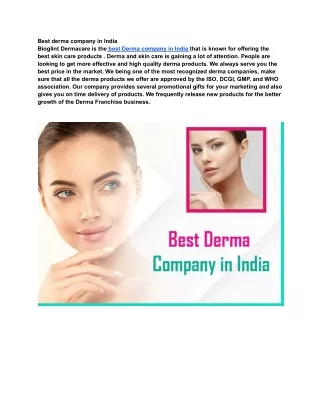 Best derma company in India