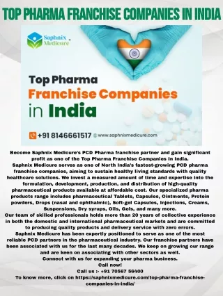 Top Pharma Franchise Companies In India