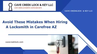 Avoid These Mistakes When Hiring A Locksmith in Carefree AZ
