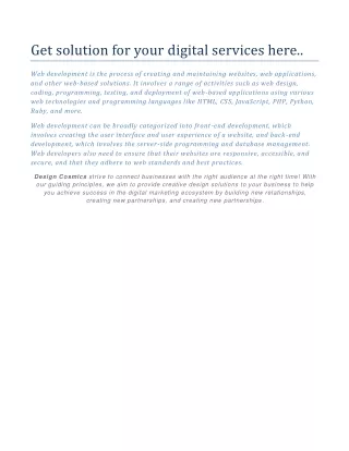 Get solution for your digital services here