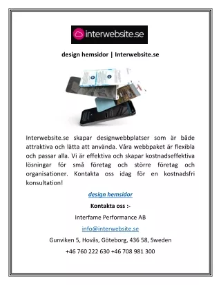 design hemsidor interwebsite se
