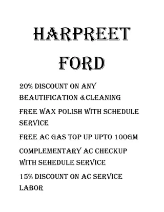 Harpreet  Ford  car service