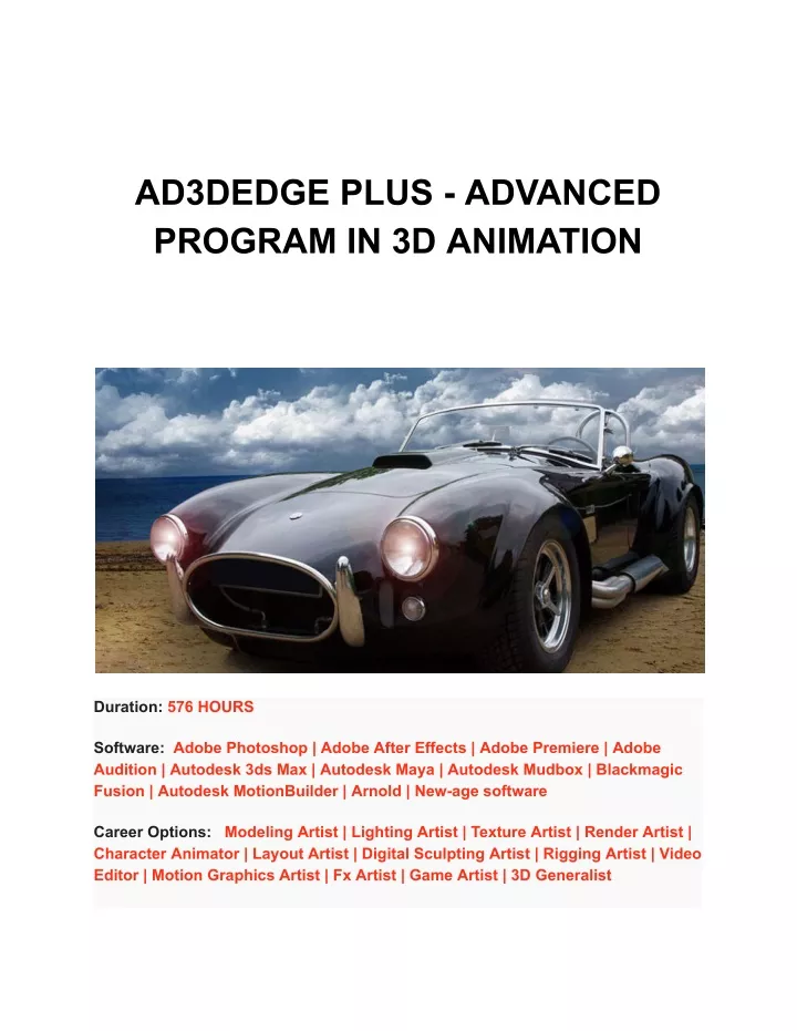 ad3dedge plus advanced program in 3d animation