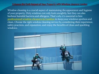 Enhance the Curb Appeal of Your Property with Window cleaners London