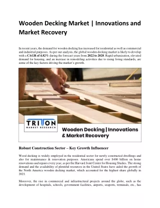 Wooden Decking Market | Innovations and Market Recovery