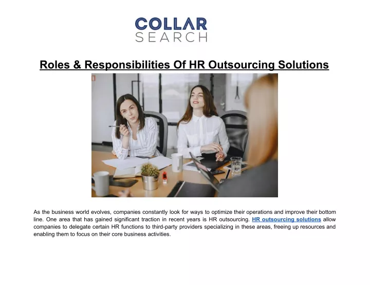 roles responsibilities of hr outsourcing solutions