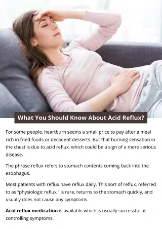 What You Should Know About Acid Reflux?