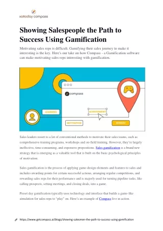 Showing Salespeople the Path to Success Using Gamification - Xoxoday Compass