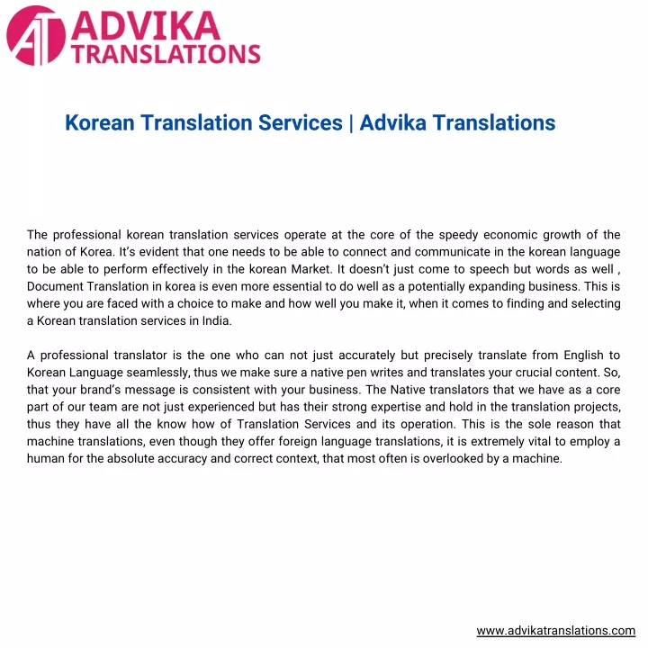korean translation services advika translations