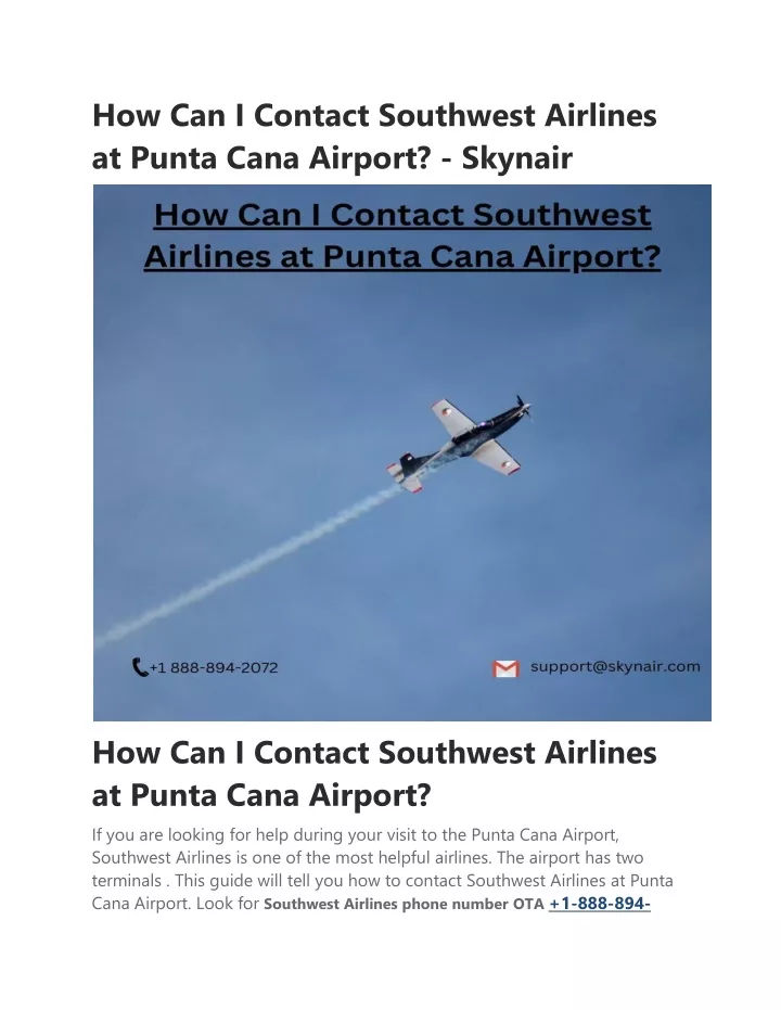 how can i contact southwest airlines at punta