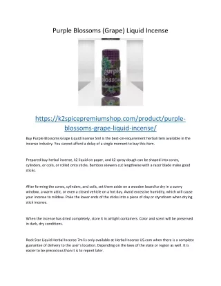 purple blossoms grape liquid incense