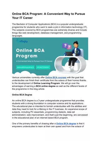 Online BCA Program_ A Convenient Way to Pursue Your IT Career