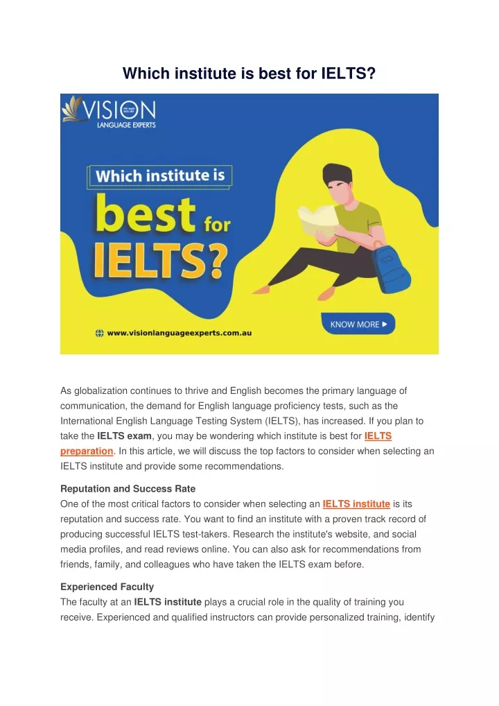 which institute is best for ielts