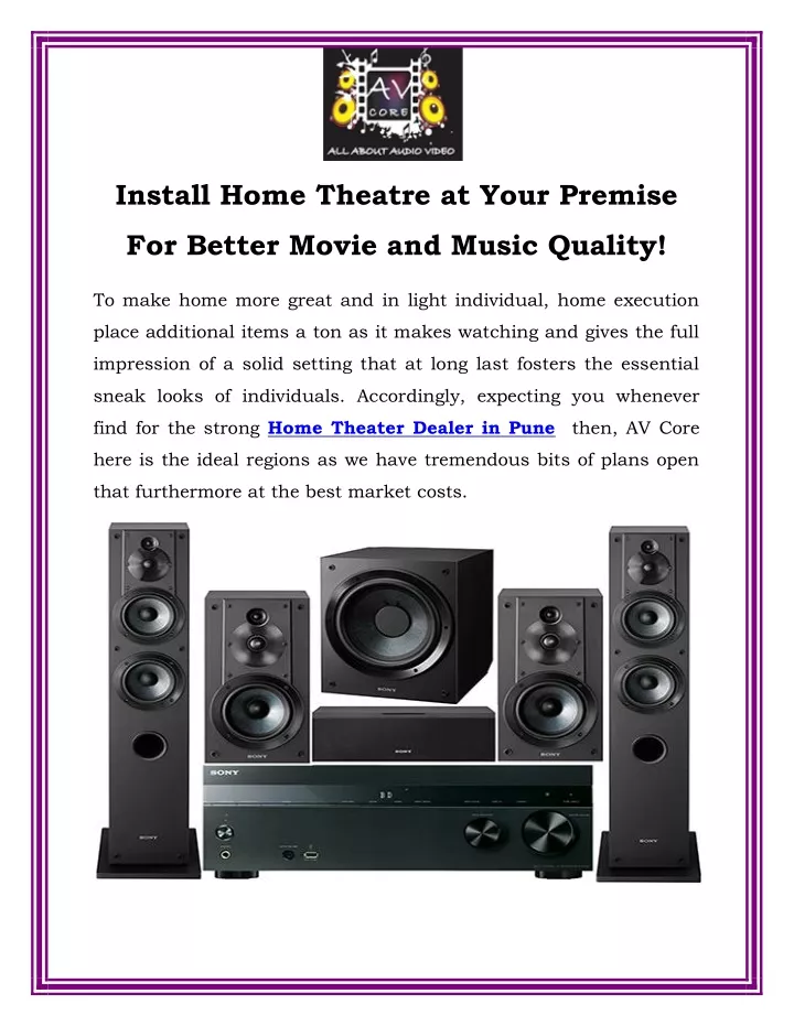 install home theatre at your premise