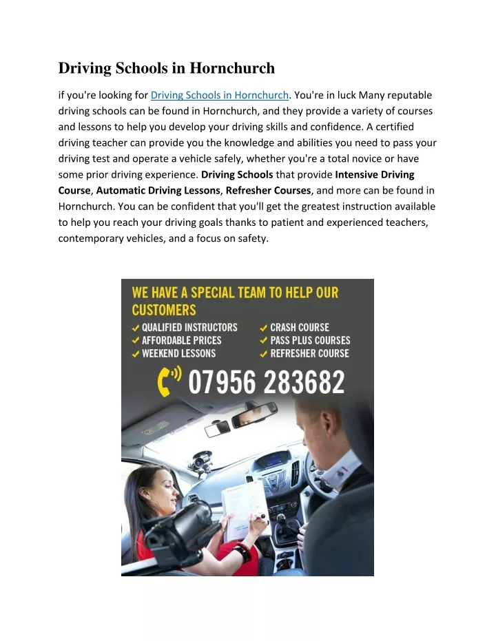 driving schools in hornchurch