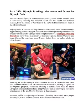 paris 2024 olympic breaking rules moves