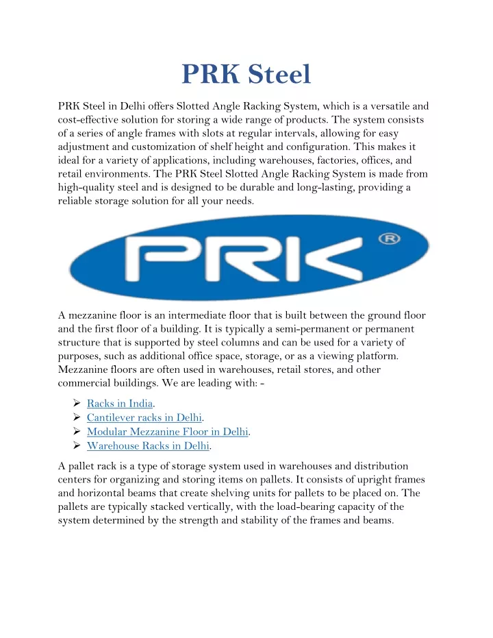 prk steel