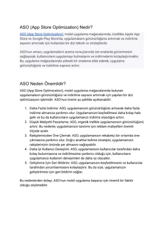 aso app store optimization nedir