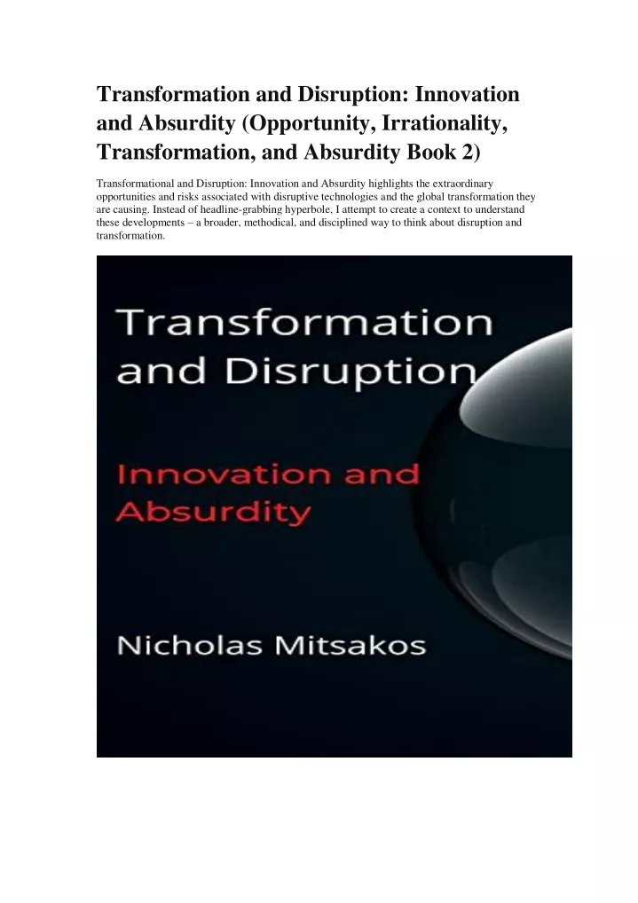 transformation and disruption innovation