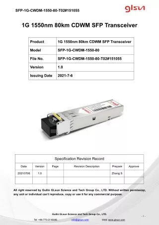 sfp 1g cwdm 1550 80 t02 151055