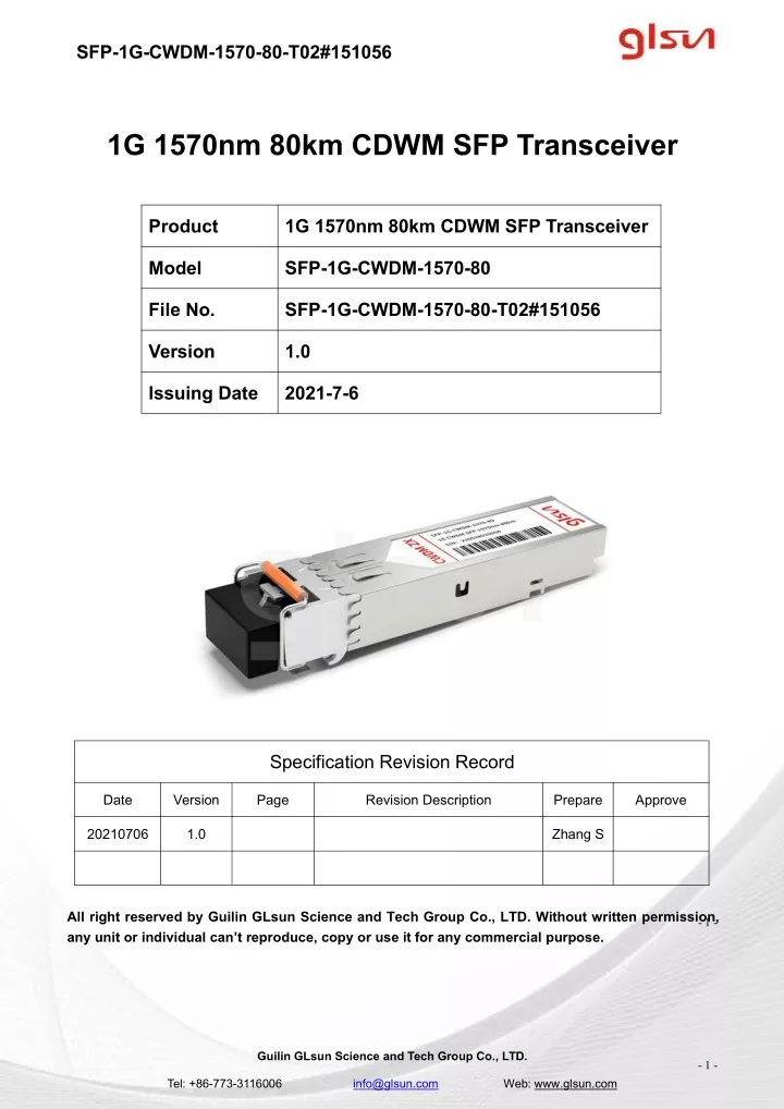 sfp 1g cwdm 1570 80 t02 151056