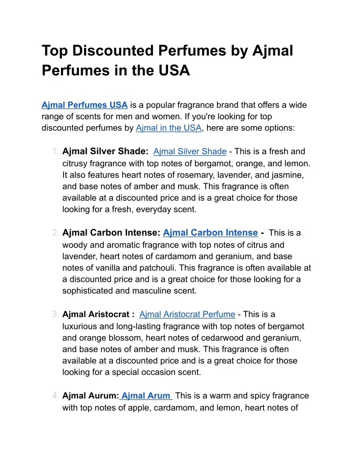 top discounted perfumes by ajmal perfumes